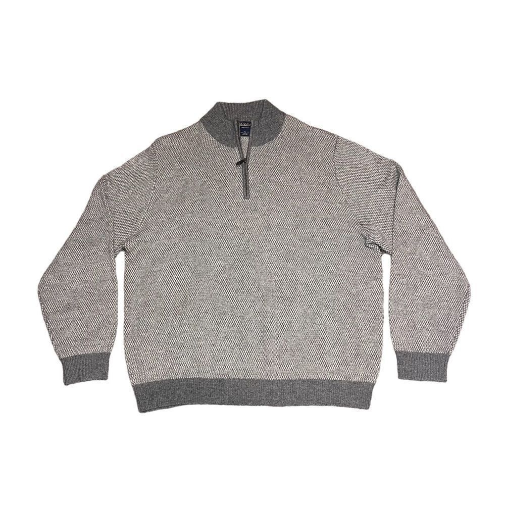 Brooks Brothers Camel Hair Half Zip Grey Sweater